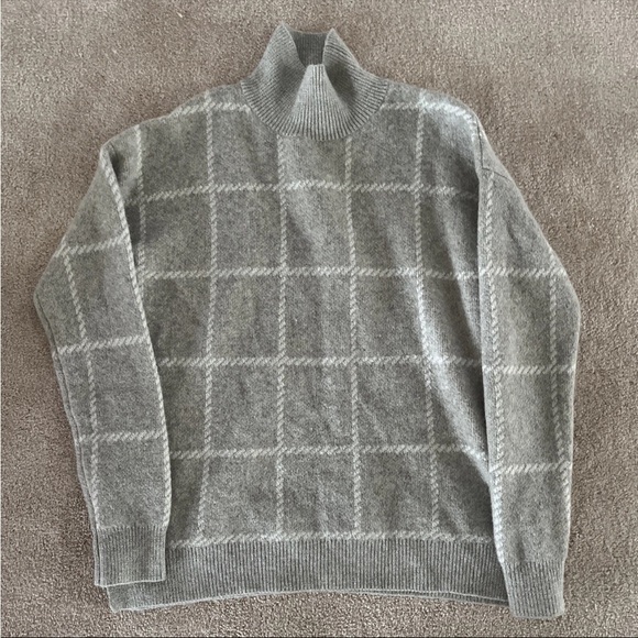 Rachel Zoe Gray Turtleneck Sweater Wool Blend Grey Sparkle Size Med - Picture 1 of 5